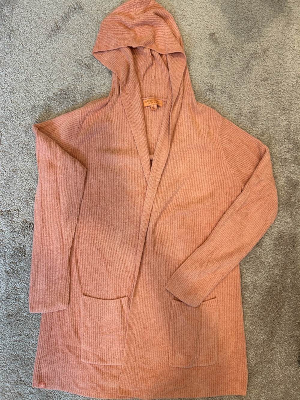 Barefoot Dreams - Cozy Hooded Open-Front Cardigan - Dusty Rose